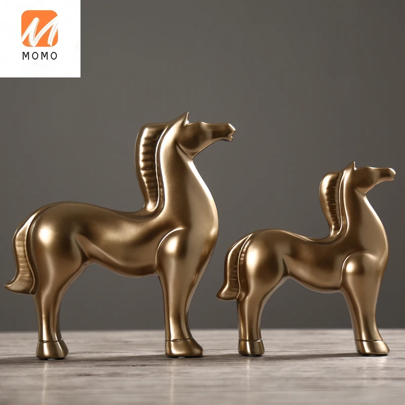 

Home Simple Modern Wine Cabinet Decoration Couple Horse Creative Living Room Study Indoor Small Decoration