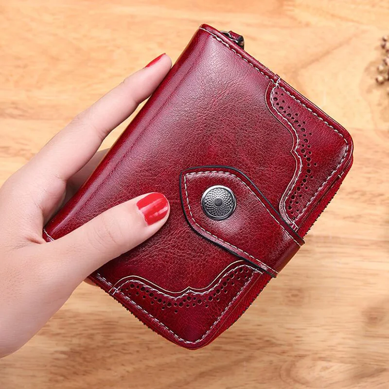 

1 Pc Women Card Holder PU Leather Business Cards Wallet Money Purse For Women Fashion Card Case Vintage Zipper Pocket Wallet