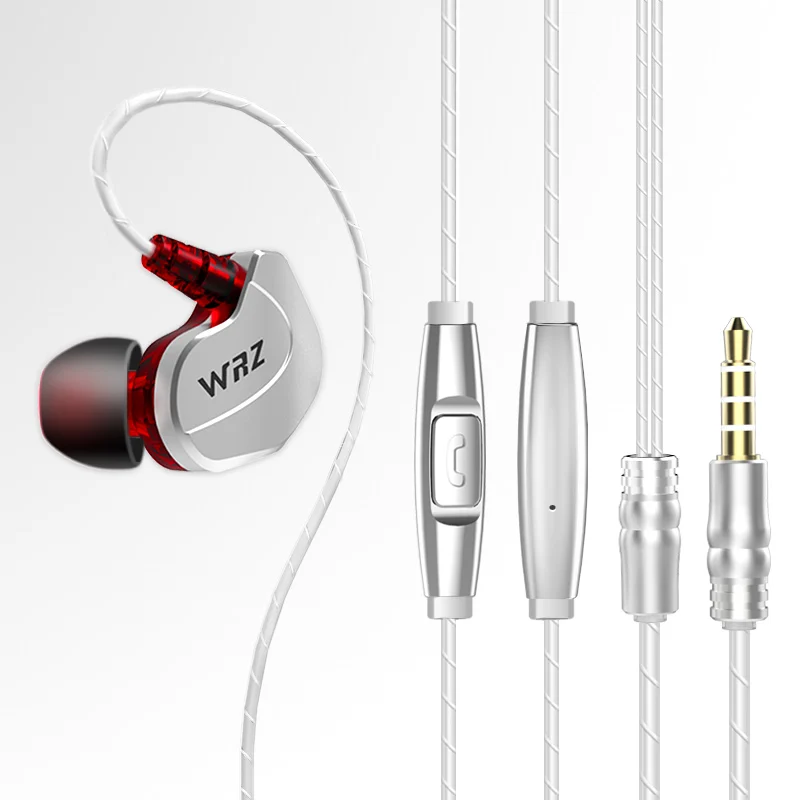 Hi-Fi наушники для телефона, 3,5 мм, стерео наушники-вкладыши, проводная Спортивная гарнитура с микрофоном, прочные пленочные наушники для водителей, для iPhone, samsung - Цвет: Silver