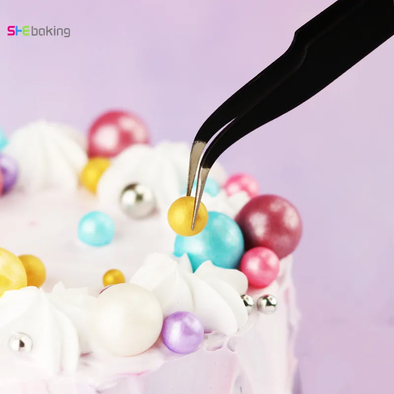 Антистатический пинцет из нержавеющей стали для украшения торта инструмент