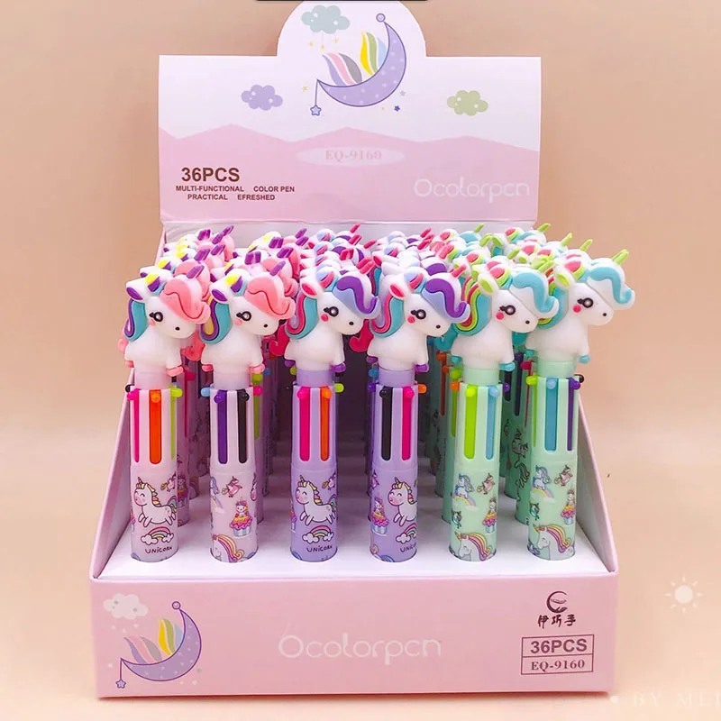 

36 pcs/lot Kawaii Unicorn 6 Colors Ballpoint Pen Cute ball pens School Office writing Supplies Stationery Gift