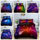 Комплект постельного белья с изображением метеоритного неба, пододеяльник, постельное белье, мягкий пододеяльник, двуспальныйдвуспальный размер для детской, спальни, дома