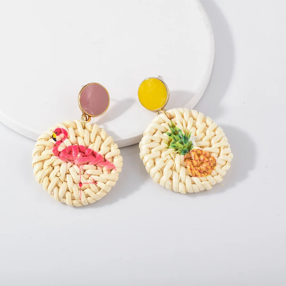 2020 богемные деревянные серьги ручной работы для женщин модные с принтом ананаса