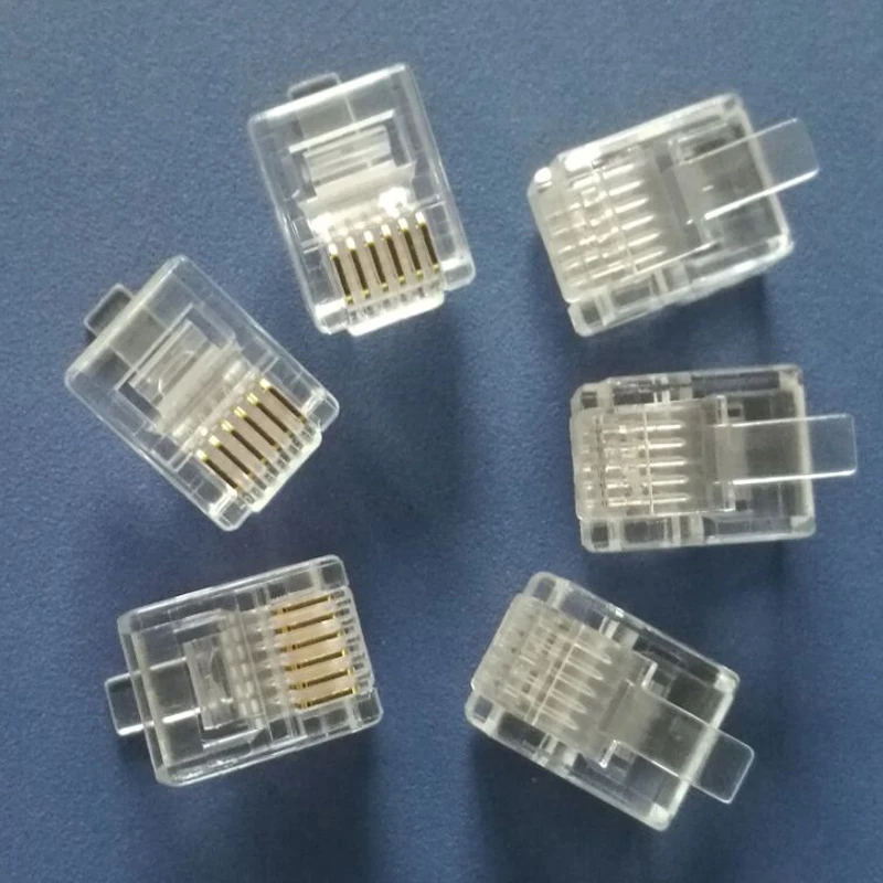 100X 6Pin Connector 6P6C For FT-7800 FT-8800 FT-7900 FT-8900 Microphone