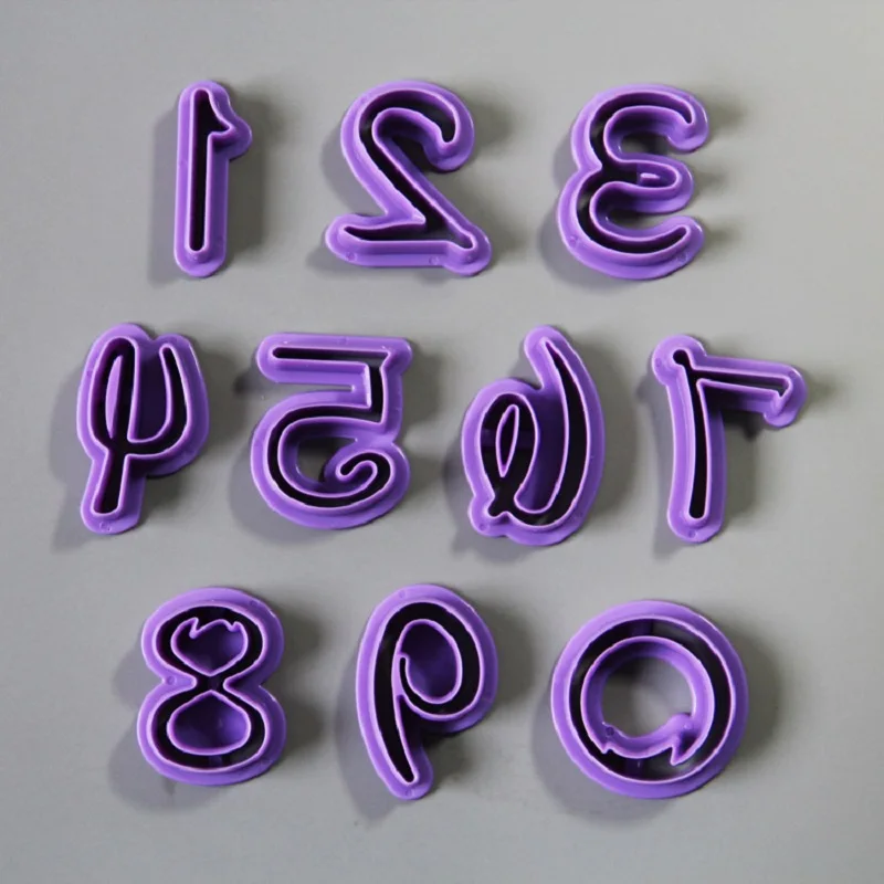 Бесплатная доставка Пластиковые 10 шт. арабские цифры формочки для печенья