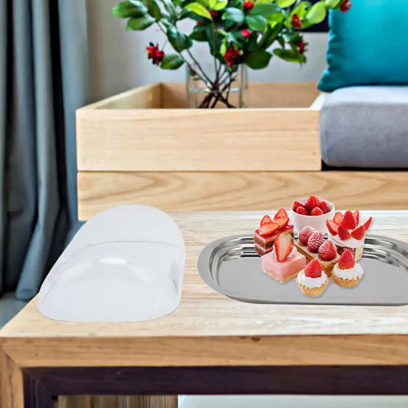 

Stainless Steel Butter Container Cheese Dish Storage Box with Transparent Cover for Kitchen