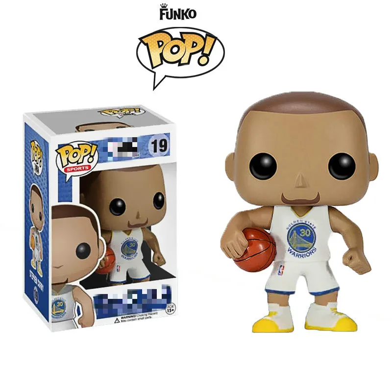 Curry-White-19 FUNKO POP Basketball star James-Kobe-Stephen Curry-Kyrie Irving-John Wall-Action Figure Коллекционная модель игрушки для фанатов - Цвет: Curry-White-19