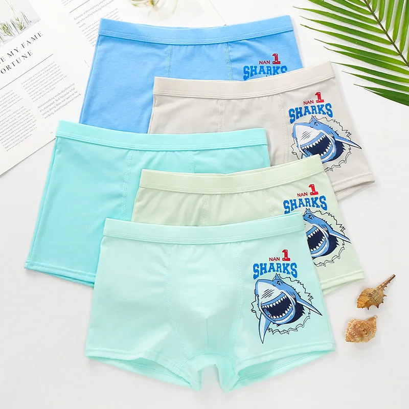 3 шт./лот новое нижнее белье для мальчиков подростковые штаны с рисунком акулы