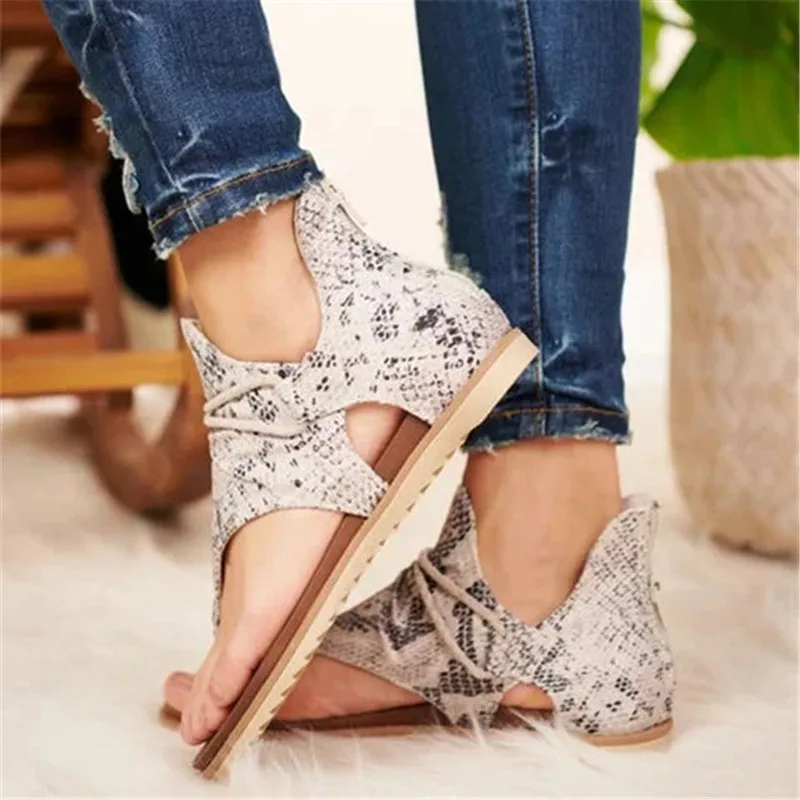 Новые женские босоножки 2020 Boho Стиль с леопардовым принтом Женская обувь на