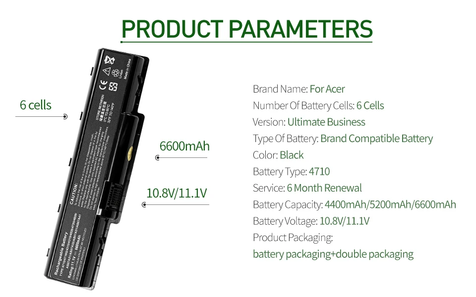 Golooloo 6 ячеек Аккумулятор для ноутбука acer AS-2007A AS07A31 AS07A32 AS07A41 AS07A42 AS07A51 AS07A52 AS07A71 AS07A72 AS07A75