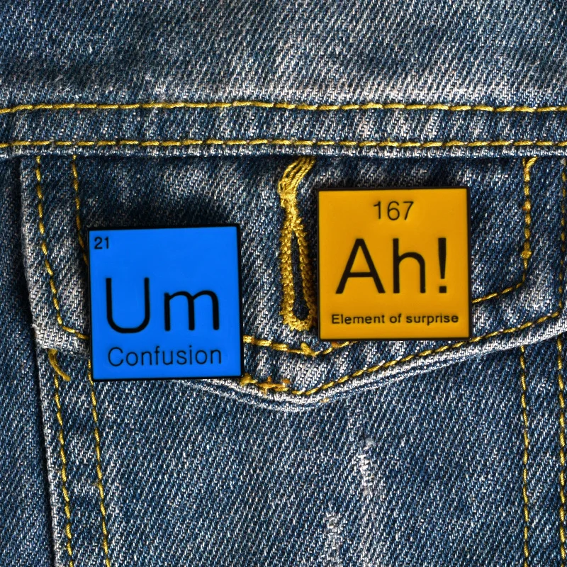Ah! Um Brooches Bag Clothes Lapel Pin Modal Particle Badge Funny Jewelry Gift for Chemistry Friends