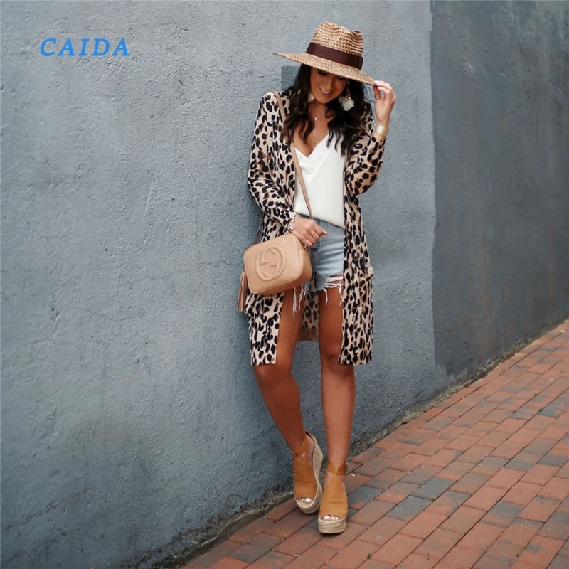 CAIDA 2020 новый модный весенний и осенний тонкий Камуфляжный кардиган женский