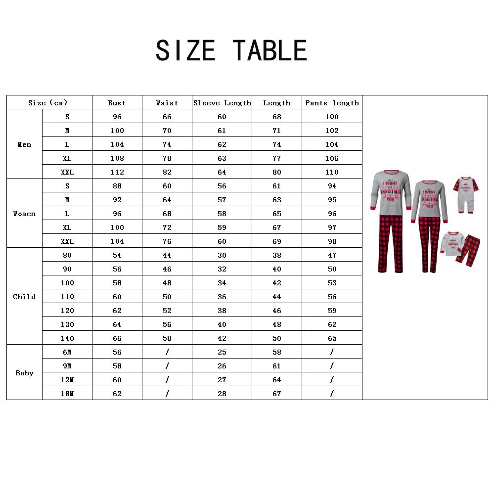 New Christmas Parent-child Outfits Pajama Long Sleeve Letter Print Pullover Plaid Trousers Baby Romper Family Matching | Мать и ребенок