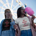 Футболка My Pussy My Choice, забавная хлопковая футболка с коротким рукавом для феминизма, повседневная женская права, феминистская футболка год, топ, Прямая поставка