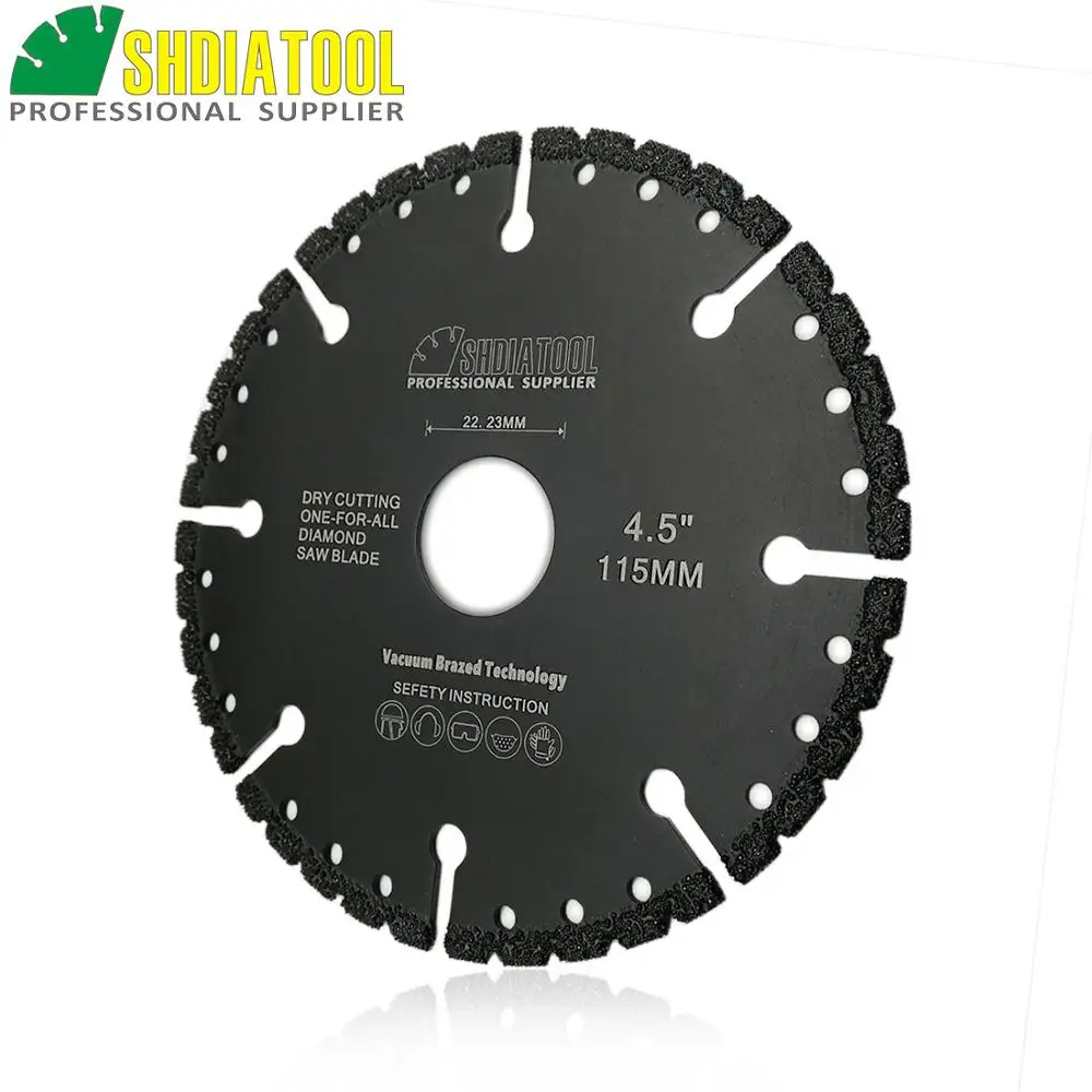SHDIATOOL 4.5"/115mm Vacuum Brazed Diamond Demolition Blade Multi Purpose Saw Cast Iron Steel Metal Plastic Cutting Disc | Инструменты