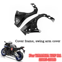 blck carbon fiber motorcycle frame cover swingarm cover swing arm protection covers gloss for yamaha yzf r1 2015 2016 2017 2018