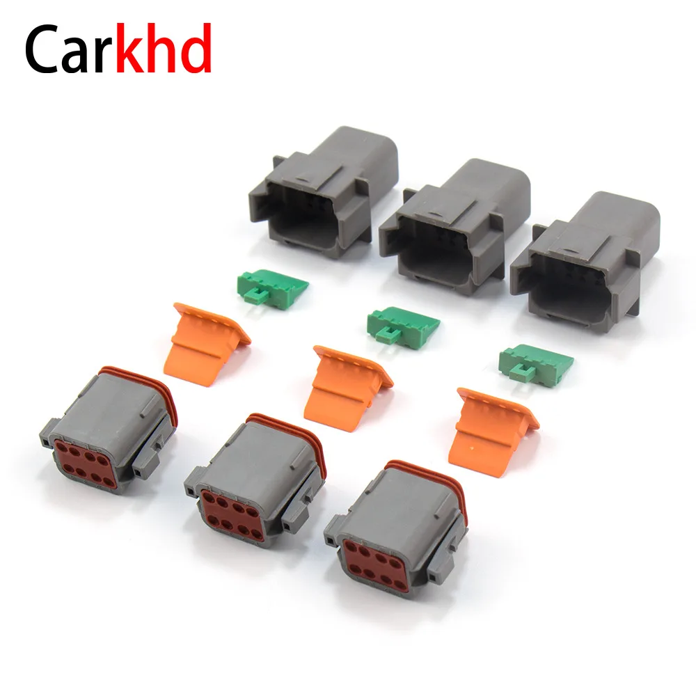 

1-10 Kit 8 Pin DT Series 22-16AWG Male Female Waterproof Electrical Wire Connector 8P Auto Sealed Electric Terminal Plug For Car
