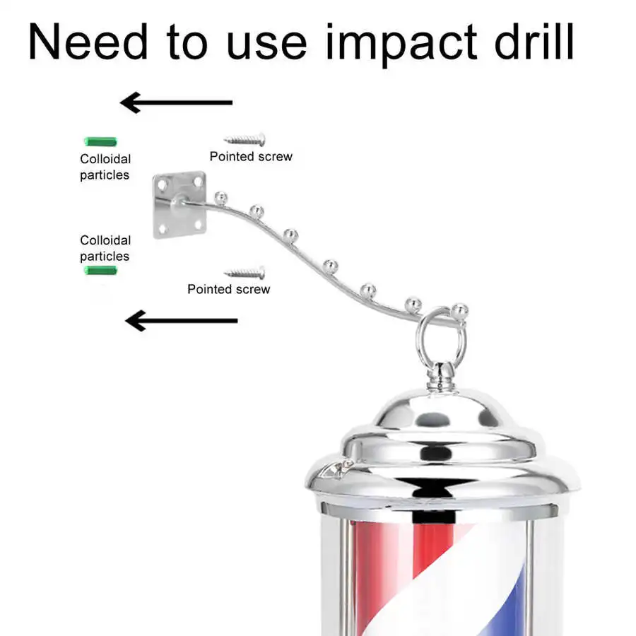 28 см Непромокаемые СВЕТОДИОДНЫЙ парикмахерской знак полюса парикмахерский