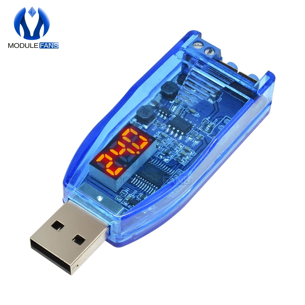 DC-DC 5 В до 3 9 в 12 24 понижающий модуль платы питания USB красный зеленый дисплей