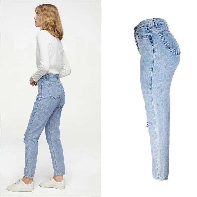 Винтажные джинсы МОМ с высокой талией из 100% хлопка женские свободные джинсовые