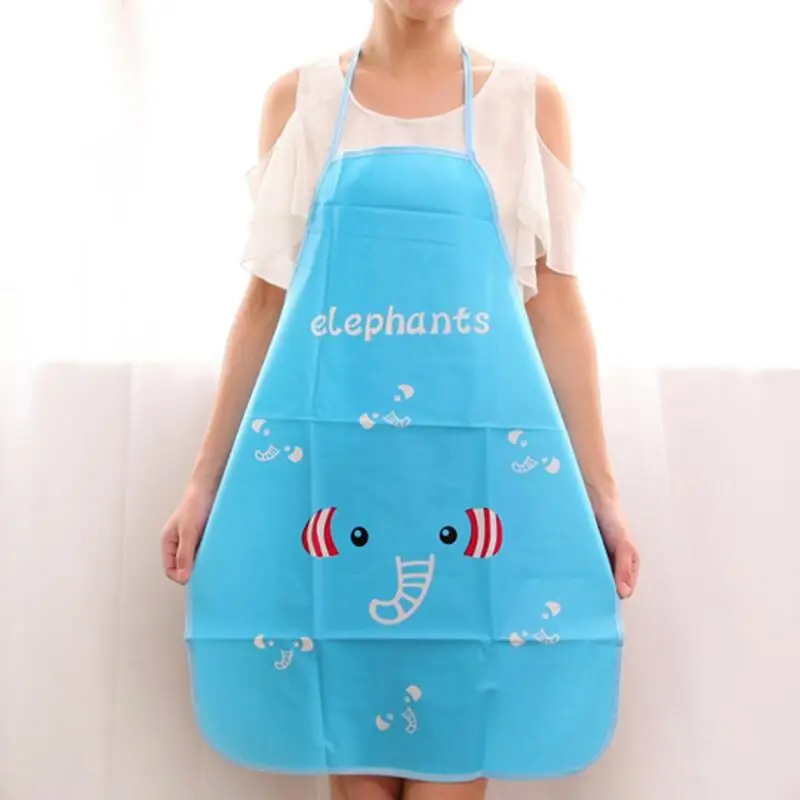 

1PC Lovely Cartoon Apron Sleeveless PVC Waterproof Anti-oil Aprons Kitchen Cooking Waist Bib Reuseable Creative Women Apron