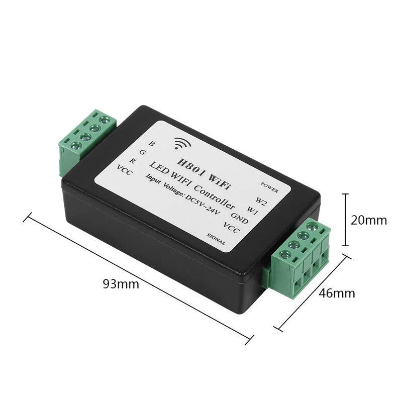 H801 RGBW светодиодный WIFI контроллер LED RGB DC5-24V Вход для 5050 2835 3528 SMD полосы светильник