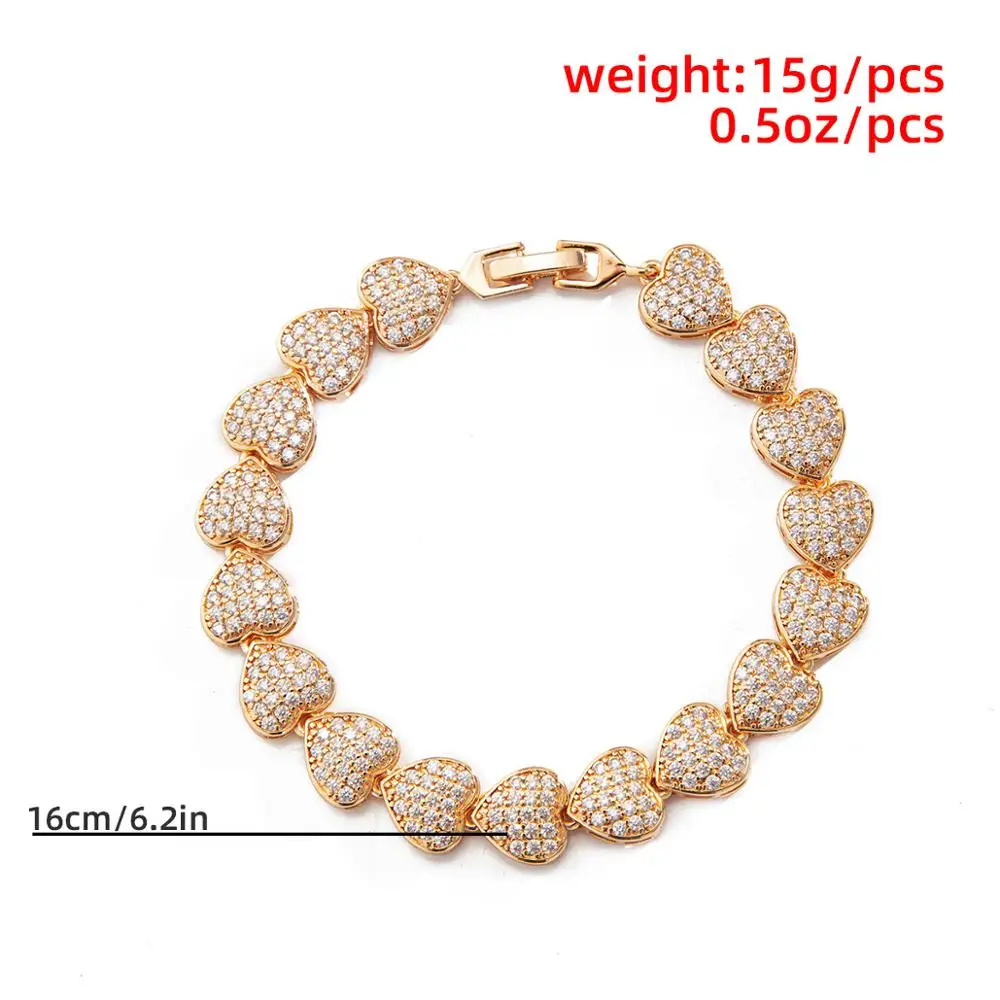 

Salircon Kpop Luxury Crystal Heart Chain Bracelet for Women Jewelry Boho Charm Rhinestone Couple Bracelets Gift for Girls 2021