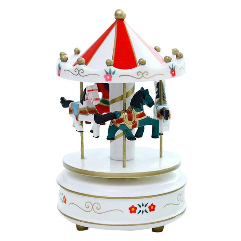 Лидер продаж романтическая Музыкальная шкатулка с каруселем и лошадью