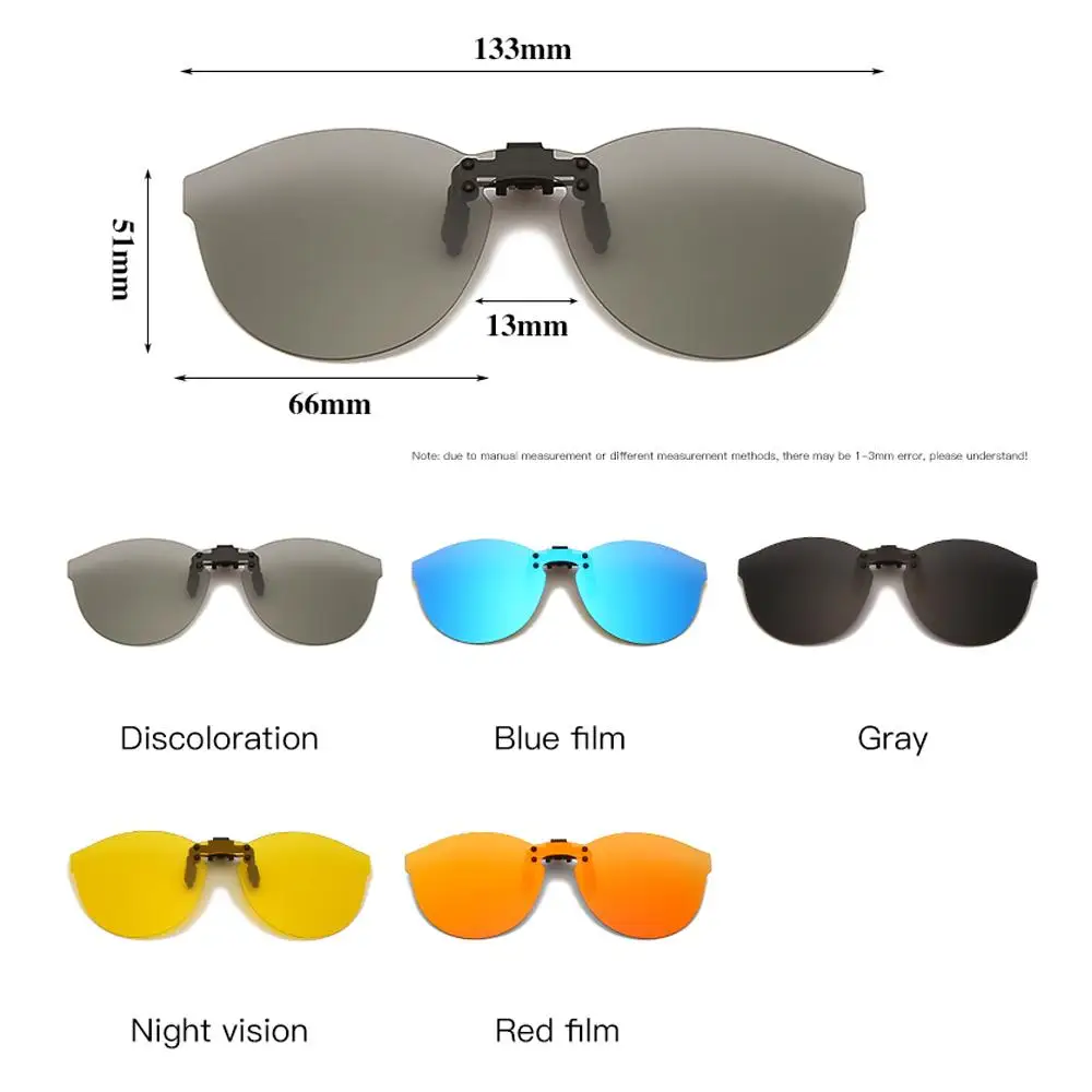 

LongKeeper Classic Polarized Clip On Sunglasses Women Men Flip Up Lens Glasses Male Oversize Yellow Driving Eyewear UV400 Mirror