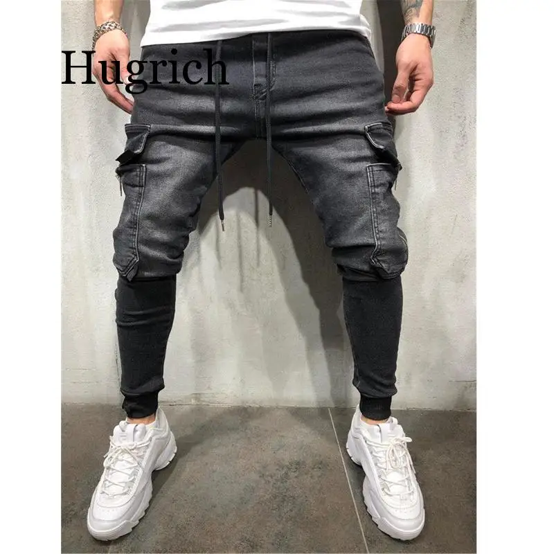 2020 Lado Listrado Jeans Rasgado Moda Streetwear Mens Skinny Jeans Stretch Calas Slim Casual Denim Jeans calas de brim hombre