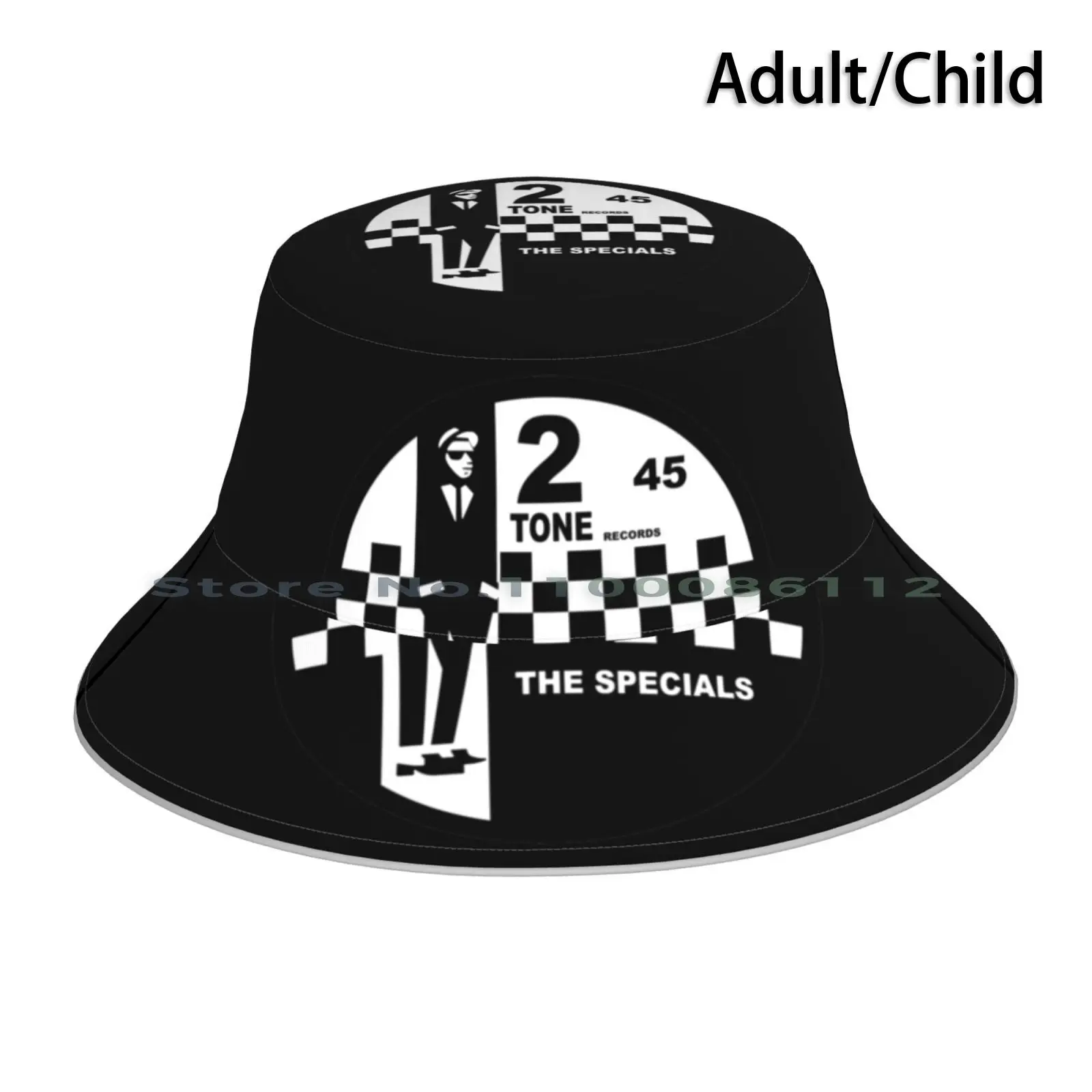 The Specials 2 Tone Record Bucket Hat Sun Cap The Specials Ska Band 2 Tone Record Madness Foldable Outdoor Fisherman Hat