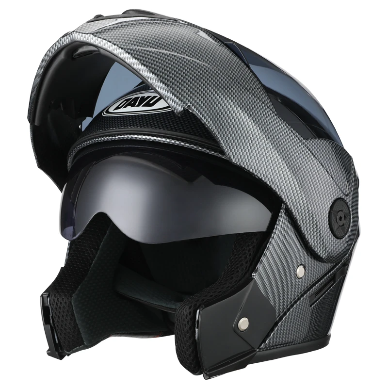 

DAYU Motorcycle Flip Up Helmet Safety helmet Double Lens DOT Moto Motorbike Helmet with Inner Sun Visor Helmets for adults