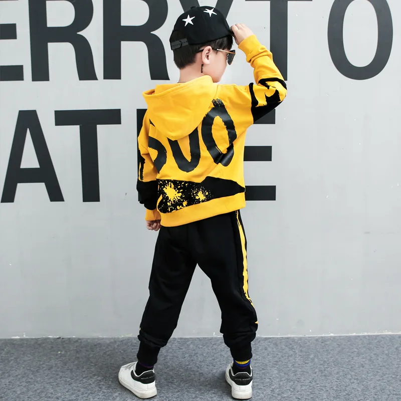 2022 Kids Clothes Boys Baby Clothes Cotton Warm Children Letter tracksuit jacket hoddied + sport pants 4 5 6 7 8 9 10 11 12 year