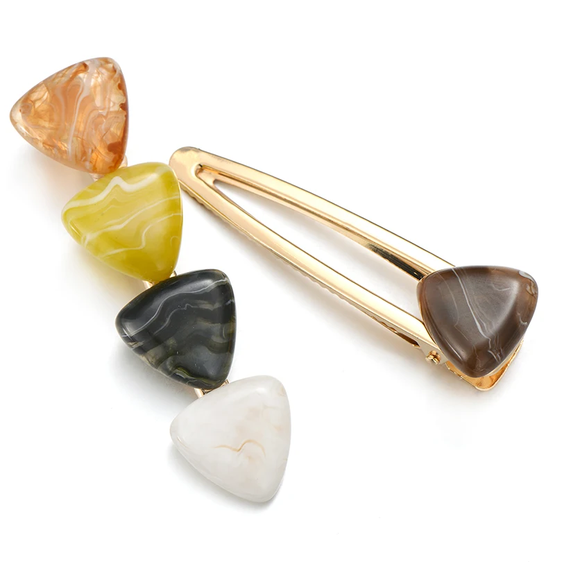 Шикарная многоцветная треугольная шпилька в стиле панк акриловые заколки для