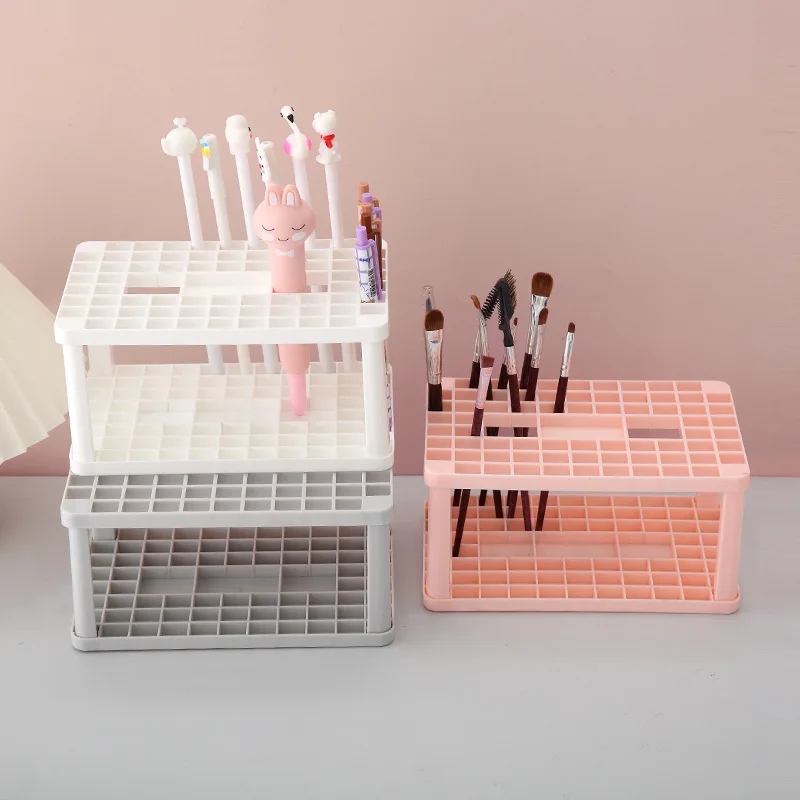 

Pen Holder Desk Organizer Storage Rack Pen Holder Porous Bit Desk Storage Makeup Brush Rack Stationary Organizer Desk Organizer