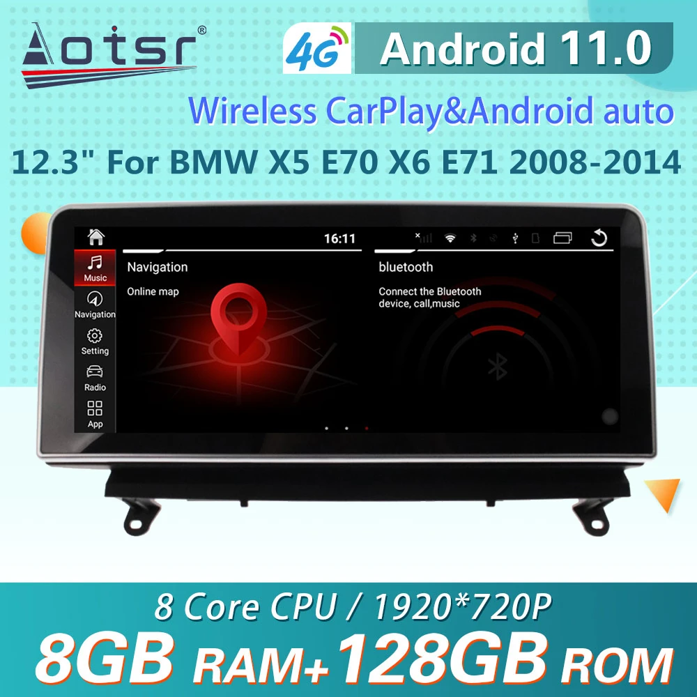 

Автомагнитола для BMW X5 2008-2013 X6 2008-2014 Android, GPS-навигация, мультимедийный плеер, стереоприемник, Авторадио, головное устройство, экран