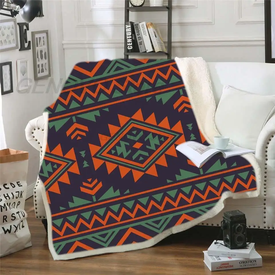 

3D ethnischen stil druck Verdicken Decke auf dem Bett Sofa Herbst Frühling Flanell Plüsch Decke für Erwachsene Kinder Bettdecke