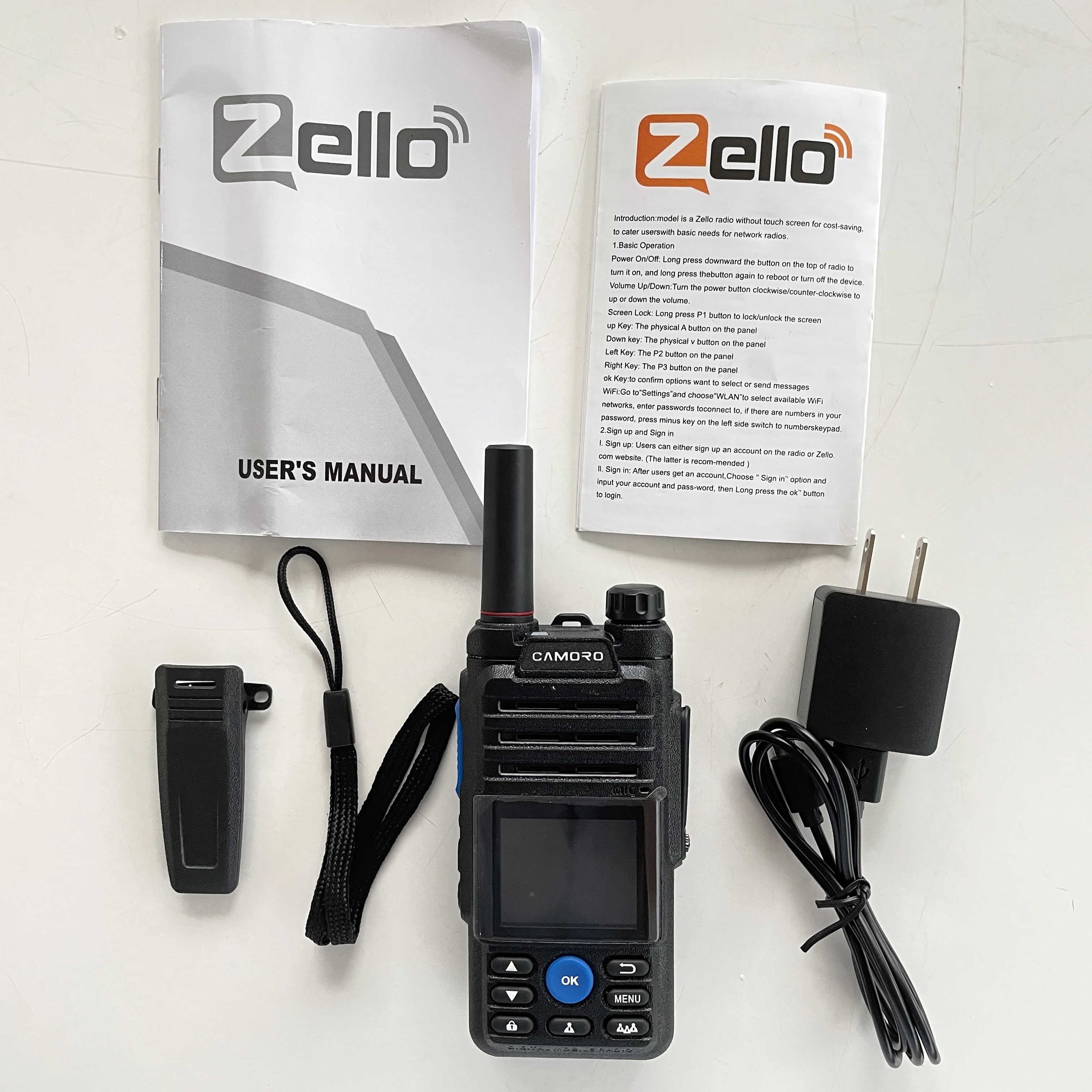 zello poc radio 4g ptt walkie talkie bt wifi gps 6800mah two way radio network long range walkie talkie with pc cable free global shipping