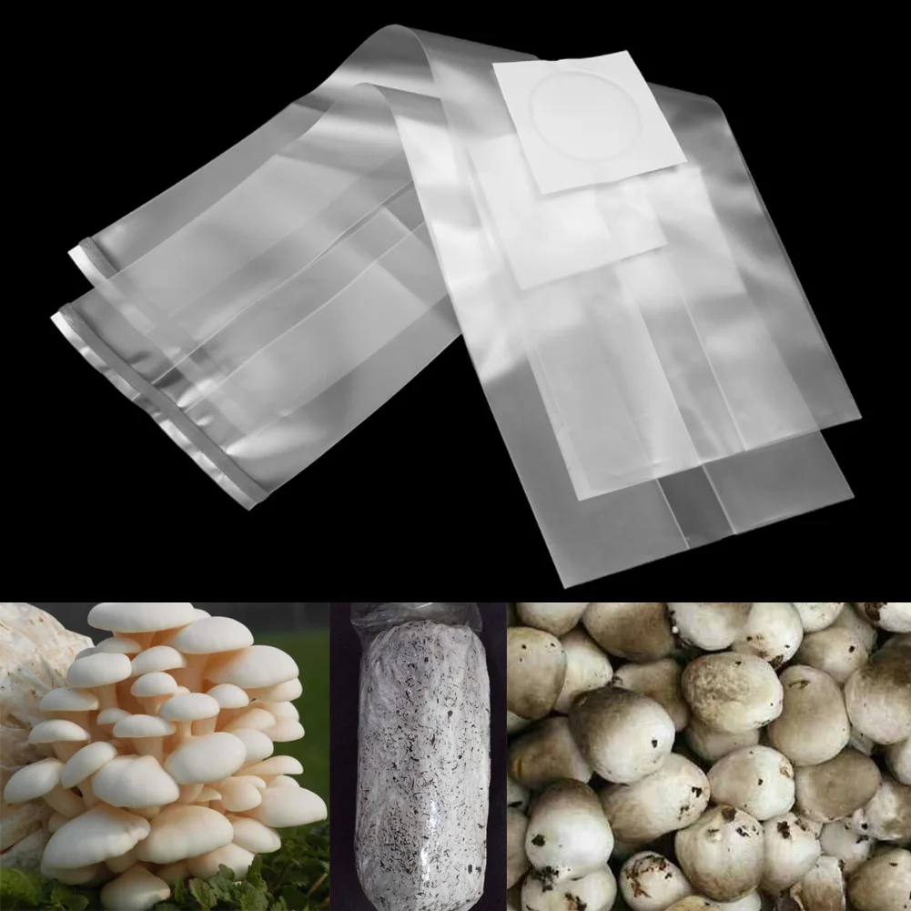 

100/50/20 шт., воздухопроницаемые пакеты для выращивания грибов, 6 МИЛ