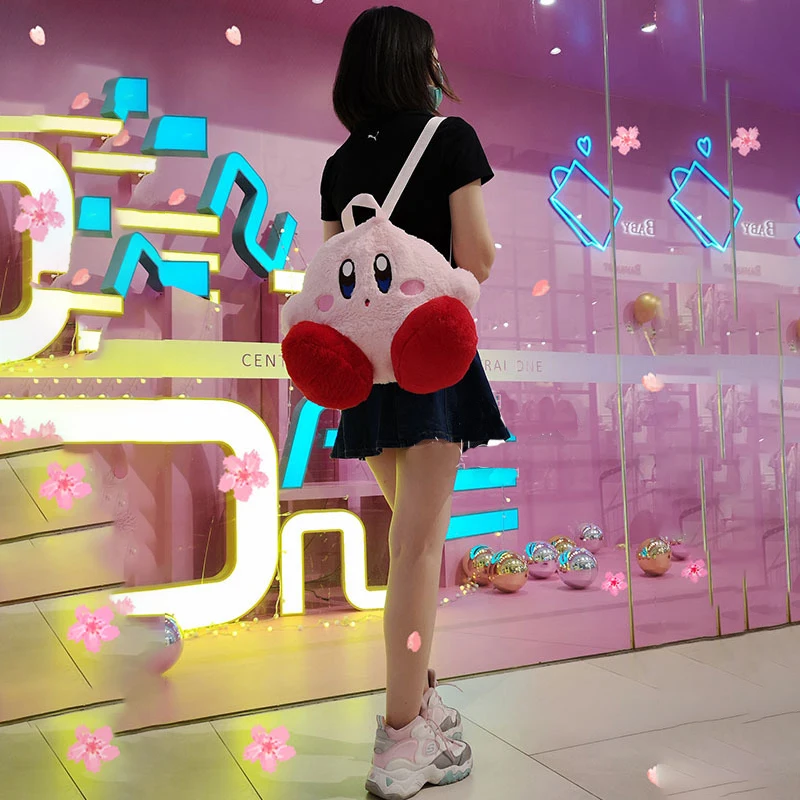 

43Cm Takara Tomy Lovely Kirby Plush Soft Cute Bag High-Capacity Baby Toy Kawaii Room Decor Anime Plushie Toys for Girls Backpack