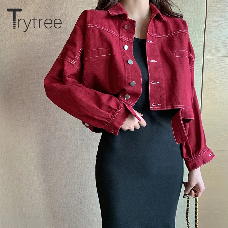 Женский комплект из двух предметов Trytree однобортный Топ с отложным воротником и