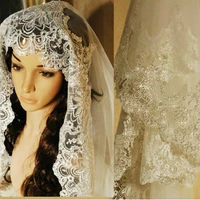 3 meter white ivory cathedral wedding veils long lace edge bridal veil wedding accessories bride mantilla wedding veil