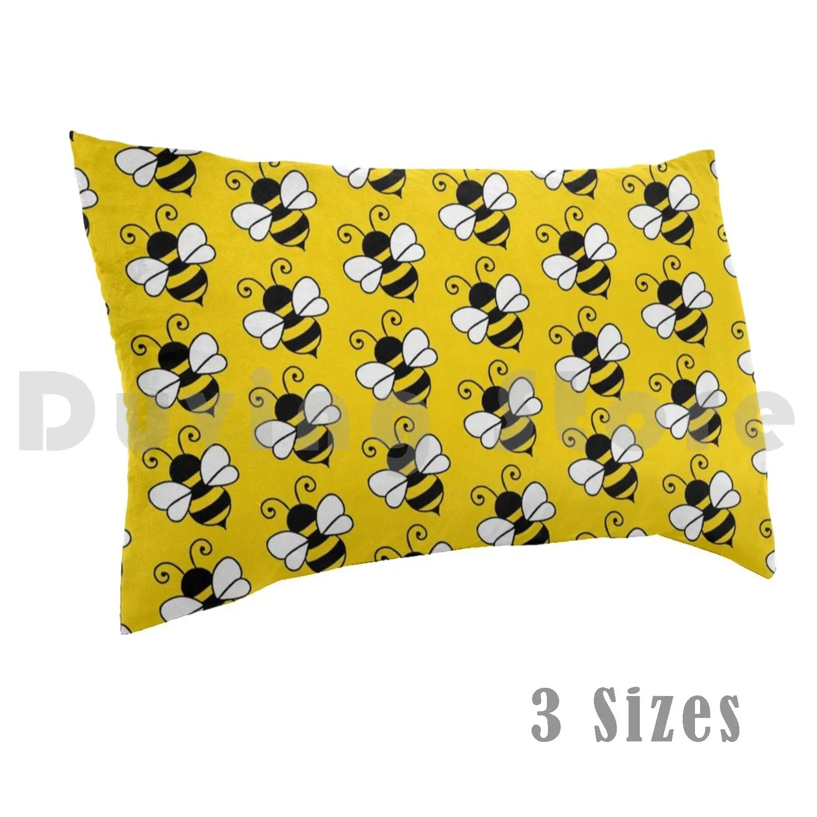 

Beezin Pillow Case 20x30 inch Bee Bumblebee Cute Cottagecore Golden Yellow Honey Bees Save The Bees Earth