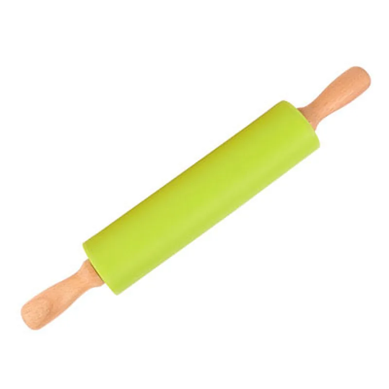 

Wood Rolling Pin 38cm 8 Inch Silicone Rolling Pin Non-stick Flour Stick Activity Roller Flour Stick Embossed Rolling Pin Wood