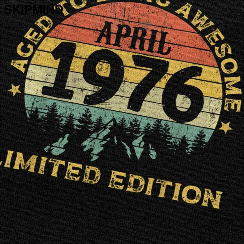 Винтажные легенды Awesome родился в мае 1976 мужские футболки натуральный хлопок 44 лет
