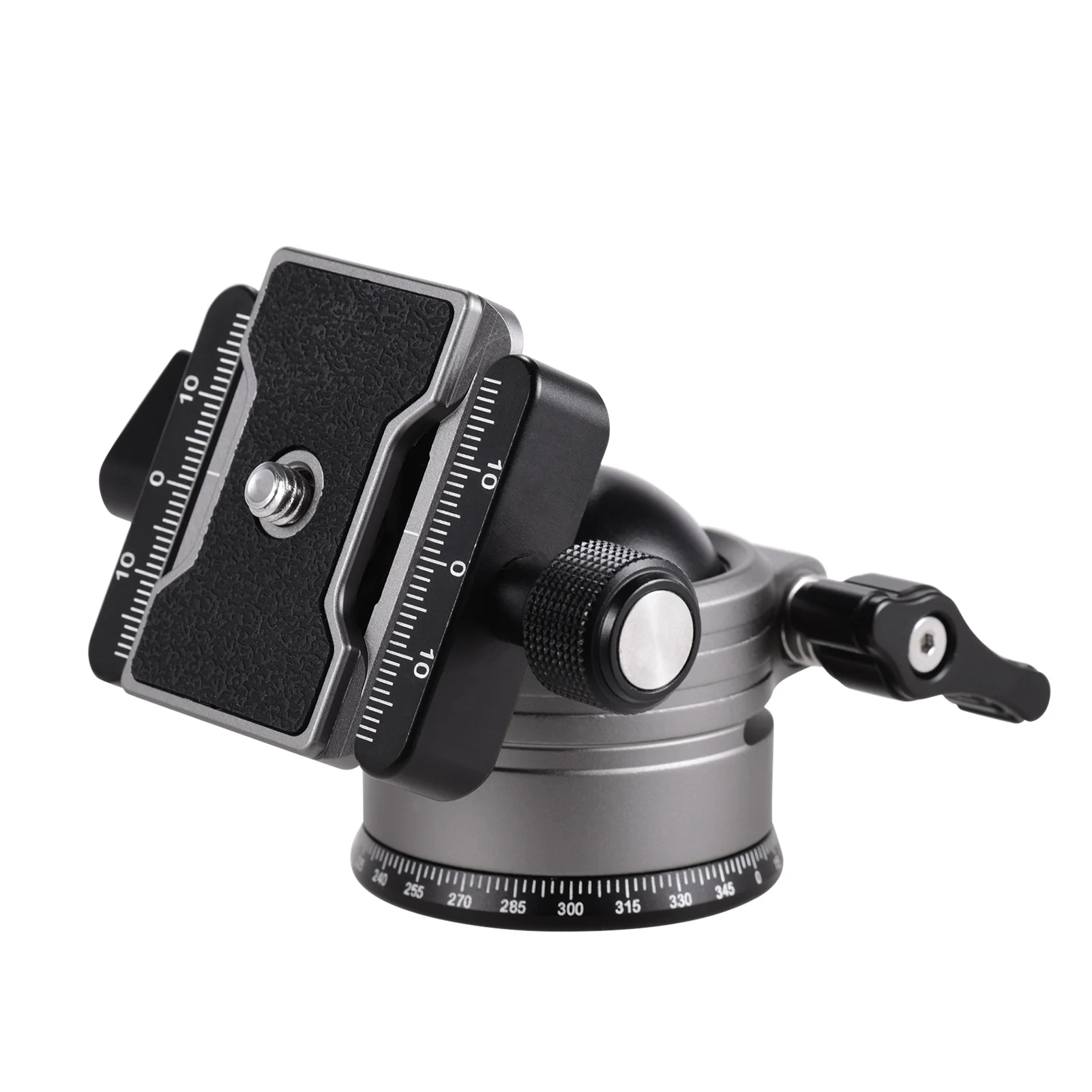 

CNC Ball Head Low Center of Gravity Single U Notch Design with 1/4 Inch Screw Mount for DSLR ILDC Cameras Tripod Monopod