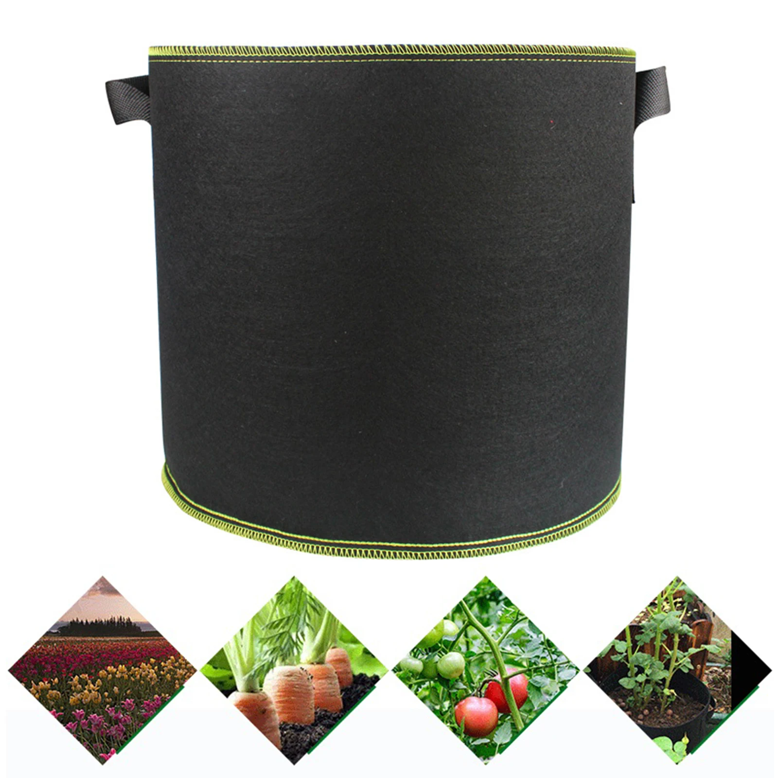 

Plant Fabric Pots Garden Planting Bag Gallon Bags Growing Bags Handles Environmental Protection Gallon Black Plant Growth Bag