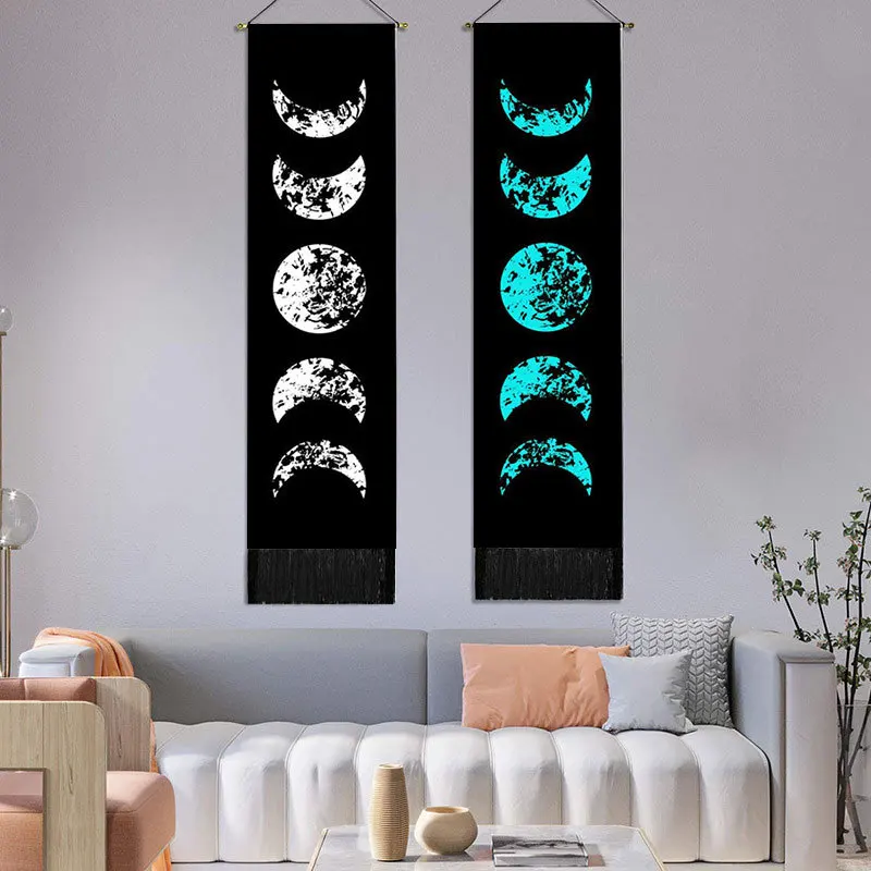 

Wall Hanging Moon Phase Tapestry Moon Sun Bohemian Throw Blanket Tapestries for Home Bedroom Dorm Decoration Accessories
