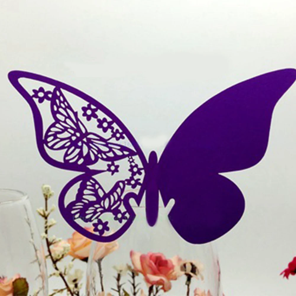 

50 шт. Рождество Новый год фестиваль эскорт вечерние ринка Бабочка бокал для вина свадебный стол декоративное место открытка