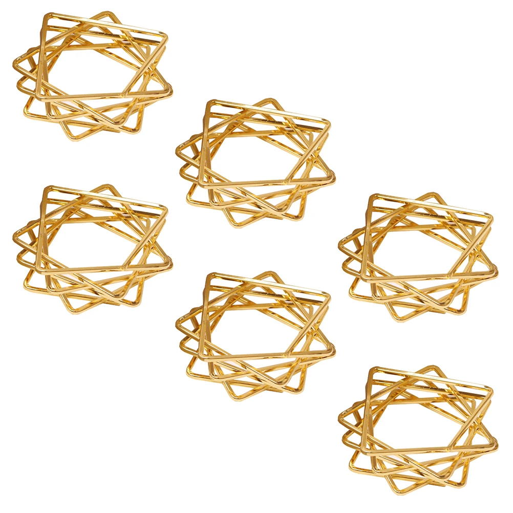 

Polygon Star Design Napkin Rings Fashion Tasteful Decorative Star Napkin Buckles Napkin Rings For Home Party
